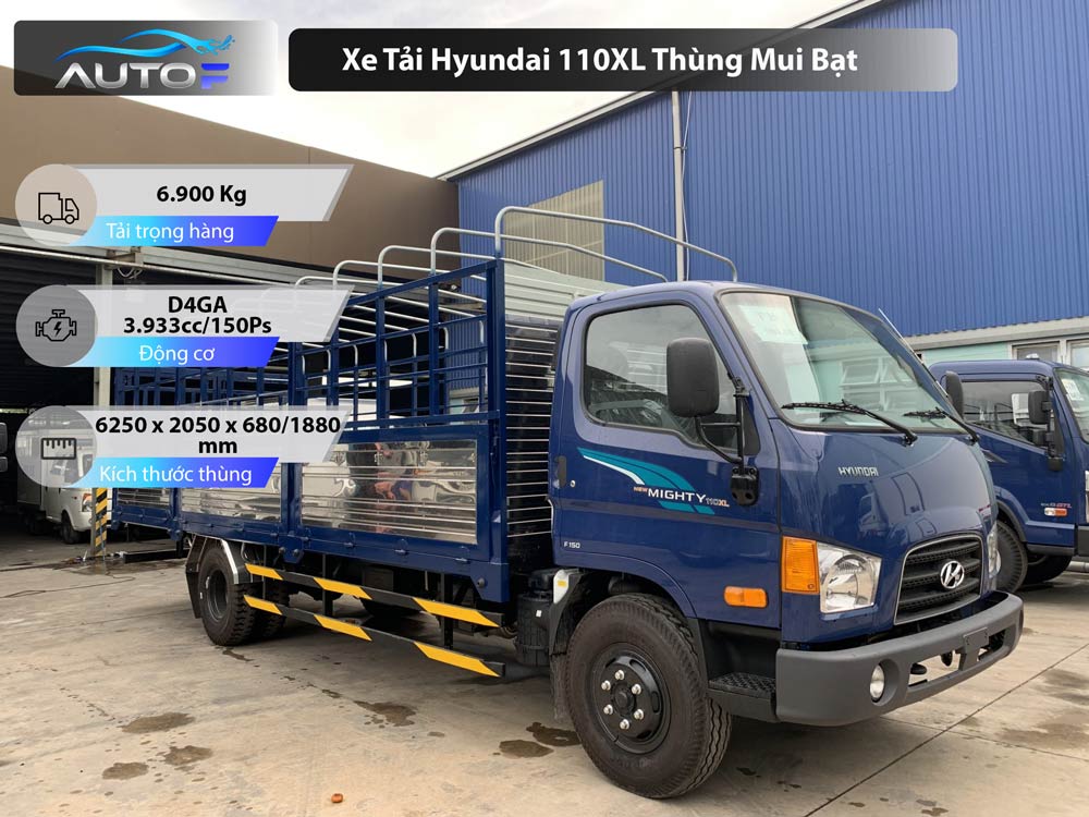 Xe tải Hyundai 110XL thùng dài đến 6.2 mét